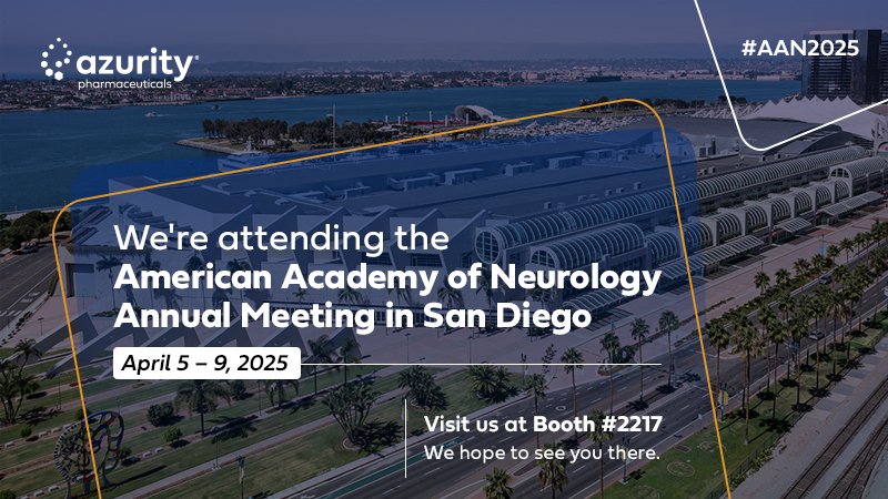 We're heading to San Diego, CA for the American Academy of Neurology's (AAN) 77th Annual Meeting. Come visit us at Booth #2271 to learn more about how Azurity is serving patients with epilepsy. #AANAM #ServingOverlookedPatients