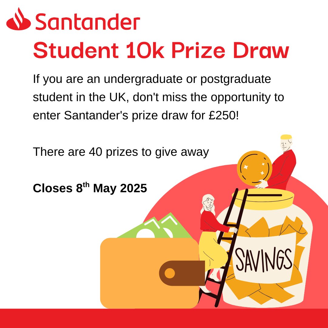 DevPsychECR's tweet photo. Be in for a chance to win £250 - All UK Universities eligible. 

Apply here: https://t.co/Yp56nWavy8

@StaffsPsych #StudentFunding #Santander @santanderuk @ThePhDPlace #PhDFunding #StaffsUni @OpenUniversity #StudentSavings #Postgraduate #MastersStudent #Undergrad #StudentLife https://t.co/q9HlXmbnxP