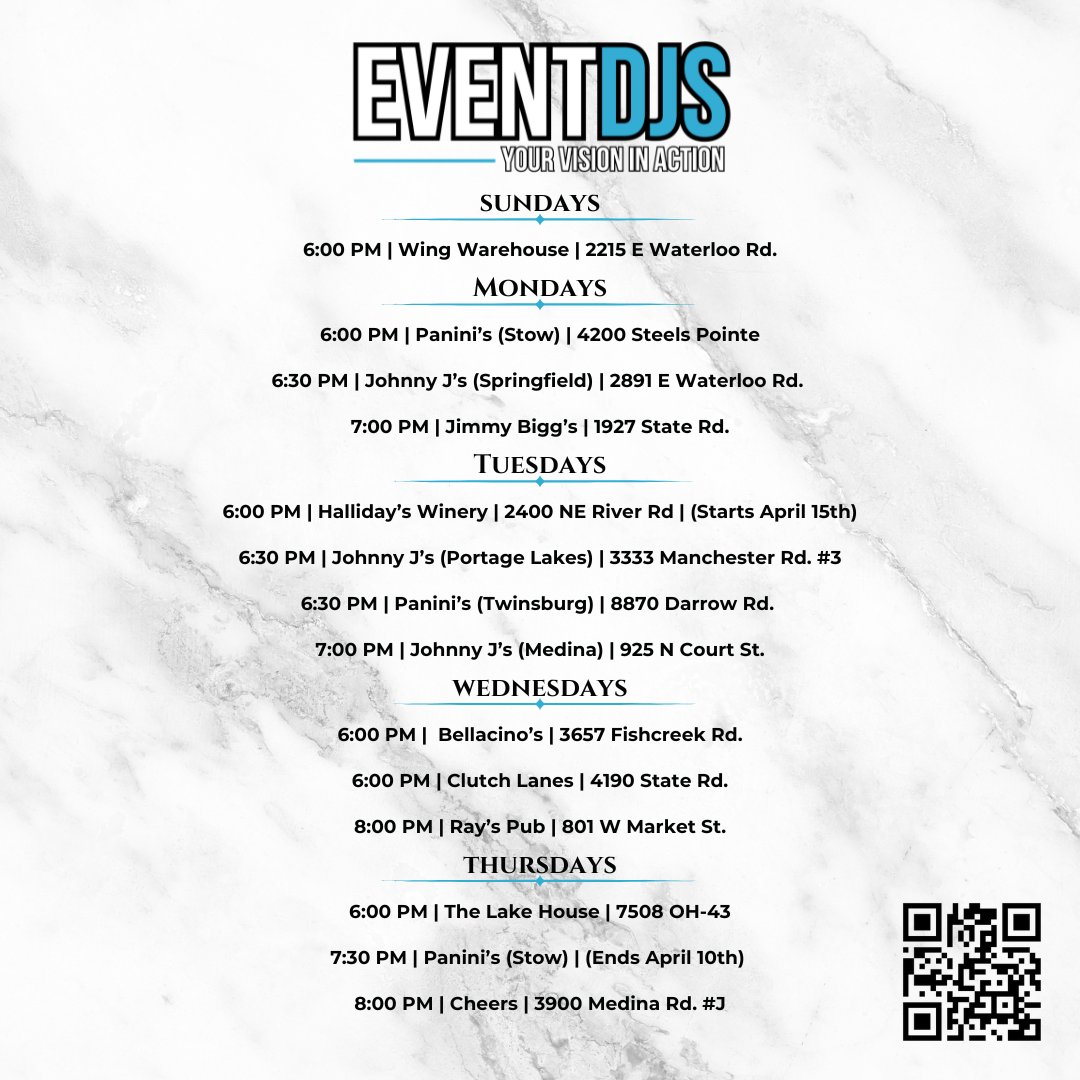 Event_DJs_'s tweet image. 🗓️April Trivia Schedule

#eventdjsservice #eventdjs #ohiodjs #trivia #trivianight