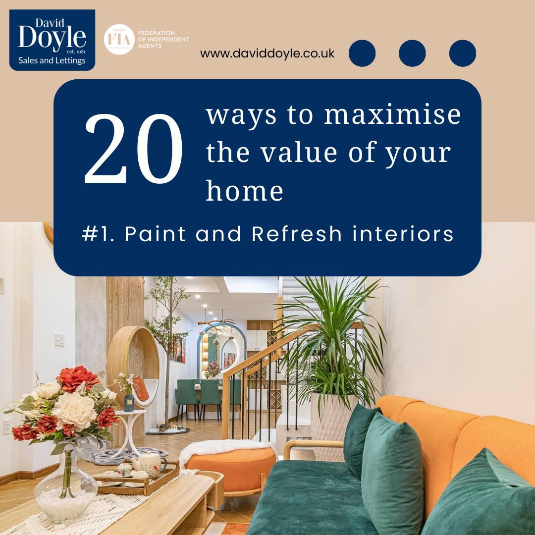 #1 of 20 ways to maximise the value of your home

A fresh coat of paint in neutral or fashionable colours can greatly affect how buyers or renters perceive a space. Choose light shades for smaller spaces to make them feel larger.

To see all 20 go to 2ly.link/24mYF
