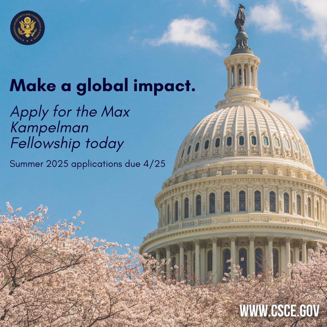 Applications are now open for our summer 2025 Max Kampelman Fellowship.

For more information and to apply, please visit: csce.gov/join-our-team/…