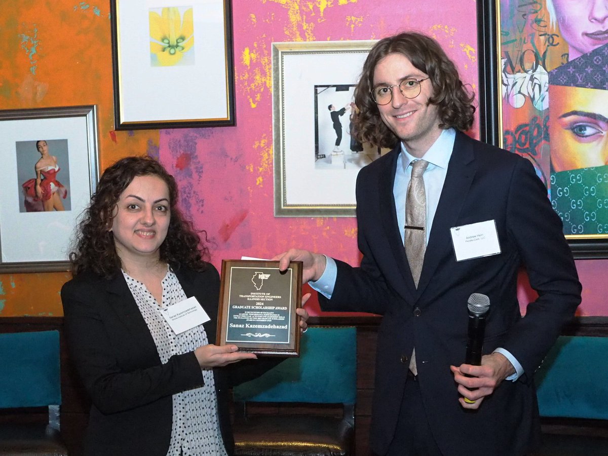 Congrats to Sanaz Kazemzadehazad (Ph.D. Civil Engineering) on receiving the ITE Illinois Section Graduate Scholarship! Her work in transportation engineering is driving the future forward!