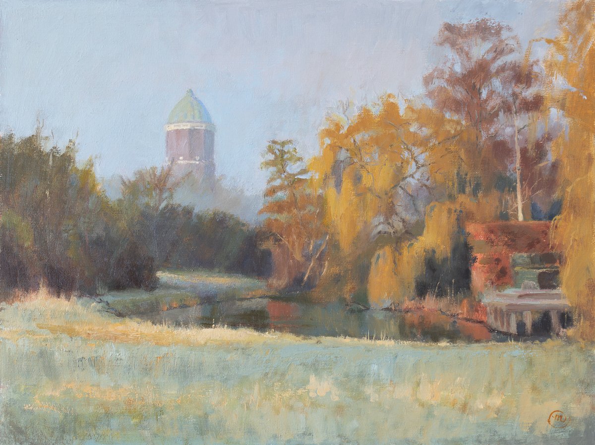 "Watertoren Axel" 40,4 x 30,3 cm oil on wooden panel - it's going to be framed and exhibited at the gallery Lokaal 54 soon. :)

I am having fun with this local Zeeland series, so expect more of it soon!

#OilPainting #LandscapePainting #Zeeland