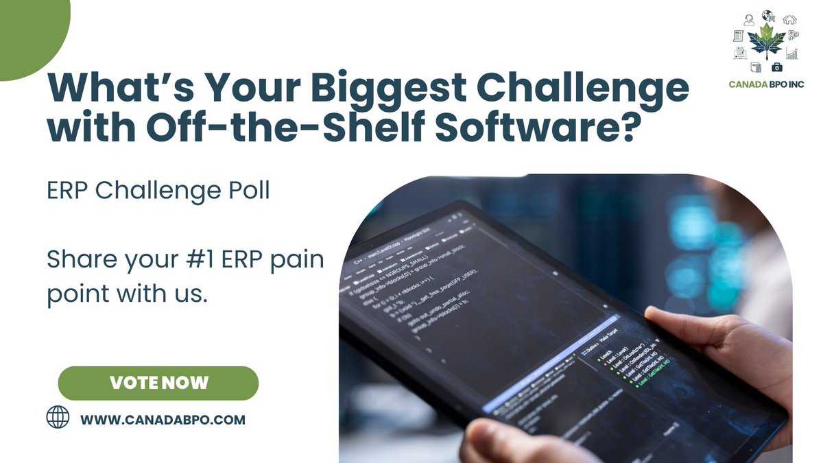 CanadaBpoInc's tweet image. We know that generic software can be limiting.

What&apos;s the biggest hurdle you&apos;ve faced? 
Comment below and let&apos;s discuss solutions.

#SoftwareChallenges #CustomSolutions #TechPoll