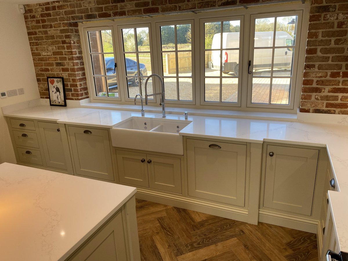 Bespoke Inframe Painted Timber Kitchen with Quartz Worktops, @NEFFHomeUK appliances, <a href="/ShawsOfDarwen/">Shaws Of Darwen</a> sink, <a href="/quookeruk/">Quooker UK</a> by <a href="/KBKITCHENS/">KB Kitchens & Interiors</a>
