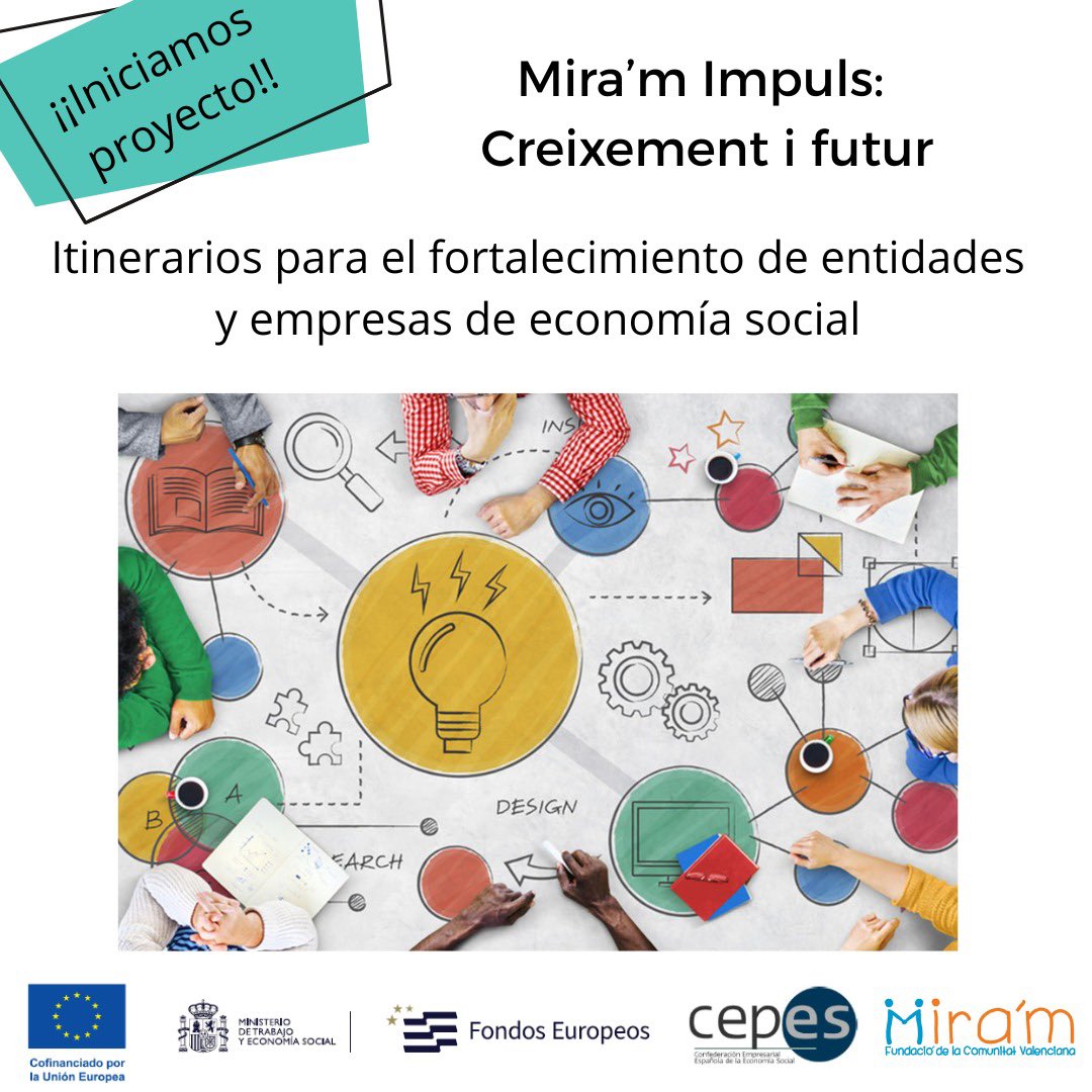 Hoy 1 de abril iniciamos el proyecto "Mira'm Impuls: Creixement i futur”
Financiado por el 
FSE+, dentro del Programa EFESO,  impulsa la creación de itinerarios para el fortalecimiento de entidades y empresas de #EconomíaSocial

#MiramImpuls #CEPESFSE #CEPESEFESO

<a href="/CEPES2/">CEPES</a>