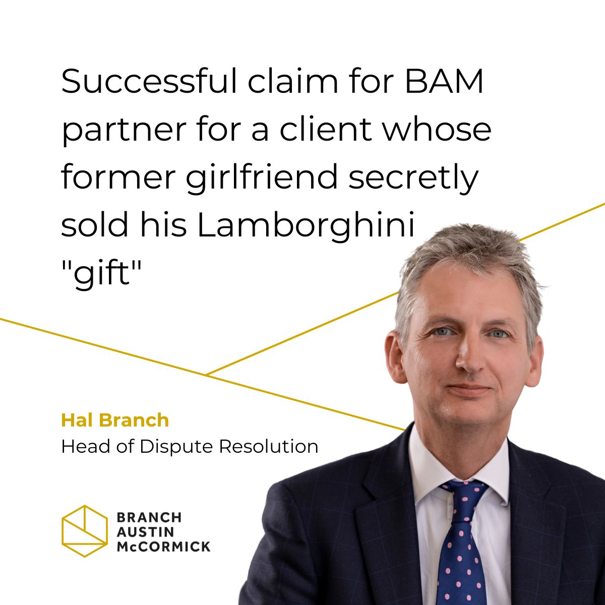 BAM partner Hal Branch has successfully secured a win for his client in a now high-profile case. The client’s ex-partner had secretly sold his Lamborghini and allegedly spent the proceeds. The court has now ruled in the client’s favour: independent.co.uk/news/uk/home-n…

#BAM #Litigation