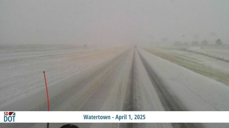 SouthDakotaDOT's tweet photo. A spring storm is impacting South Dakota today, and is forecasted to continue into Wednesday, April 2, 2025. The storm consists of a wintery mix of rain and snow, with local conditions varying in intensity.

For the latest on road conditions, please visit https://t.co/jAj5PbAmq4 https://t.co/exBTb4So1I