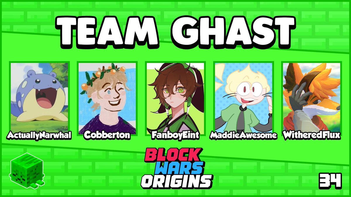 Block Wars Origins (@bworiginsevent) on Twitter photo This team's formula for success is simple: Just add water!
📢Announcing <a href="/ActuallyNarwhal/">Narwhal 🌊</a> <a href="/CobyJack091/">Cobberton</a> <a href="/FanboyEint/">Eint .ೃ࿐</a> <a href="/MaddieAWESOMEYT/">Maddie AWESOME</a> and <a href="/FluxWithered/">WitheredFlux</a> on Team Ghast!📢
Watch them escape the nether in Block Wars Origins 34 on April 12th at 2 PM ET! This team's formula for success is simple: Just add water!
📢Announcing <a href="/ActuallyNarwhal/">Narwhal 🌊</a> <a href="/CobyJack091/">Cobberton</a> <a href="/FanboyEint/">Eint .ೃ࿐</a> <a href="/MaddieAWESOMEYT/">Maddie AWESOME</a> and <a href="/FluxWithered/">WitheredFlux</a> on Team Ghast!📢
Watch them escape the nether in Block Wars Origins 34 on April 12th at 2 PM ET!