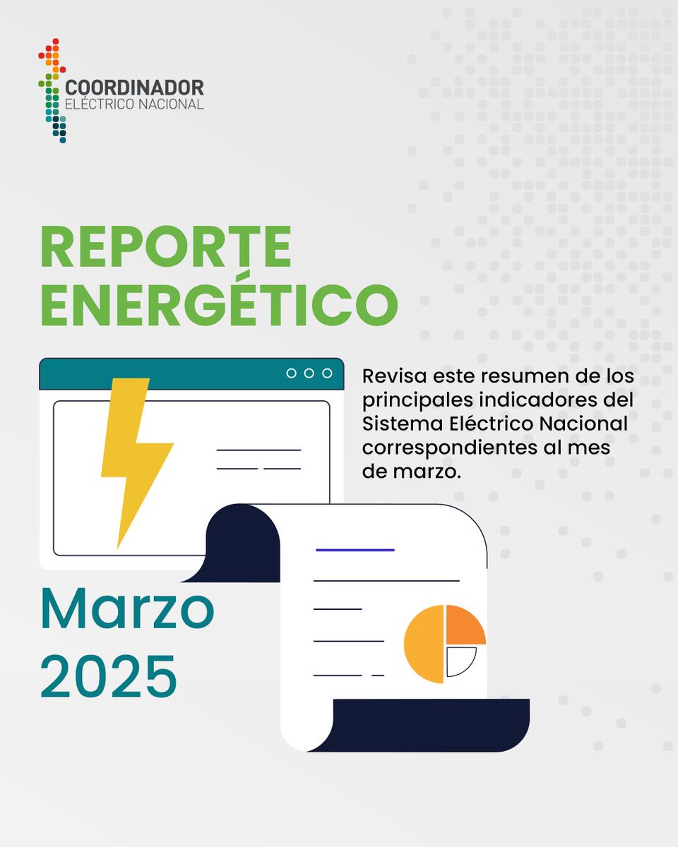 coord_electrico's tweet photo. 📊 Ya está disponible nuestro Reporte Energético SEN marzo 2025. Destacamos capacidad instalada total de 36.805,8 MW (+5,1% vs feb. 2024). Adjuntamos el documento completo. #Energía #ERNC https://t.co/ccnYDhPH5F