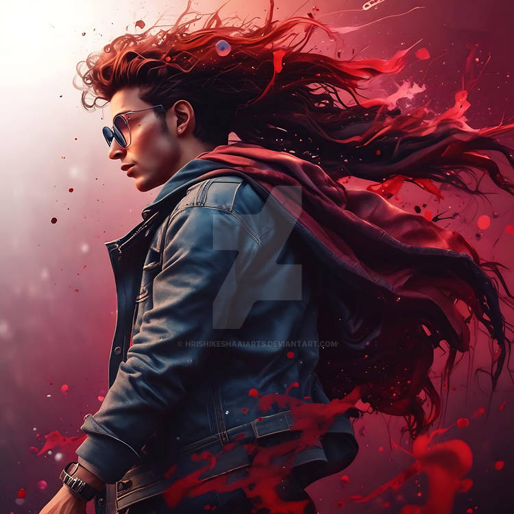 HrishikeshaNFTs's tweet photo. Wind-swept dreams and a touch of rebellion. 💨✨ This artwork captures a moment of intense style and quiet strength. What stories do you see in his gaze? #DigitalArt #DynamicPortrait #RebelliousStyle #ArtLovers #CreativeVision #PowerfulImagery https://t.co/rAxxsLIsuo