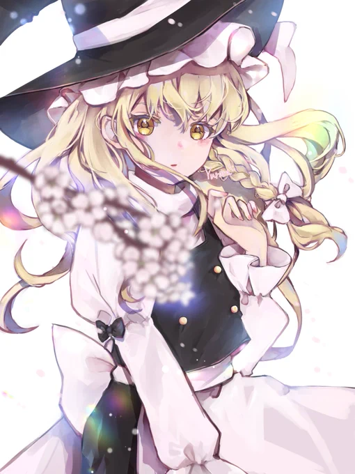 桜と魔理沙。 