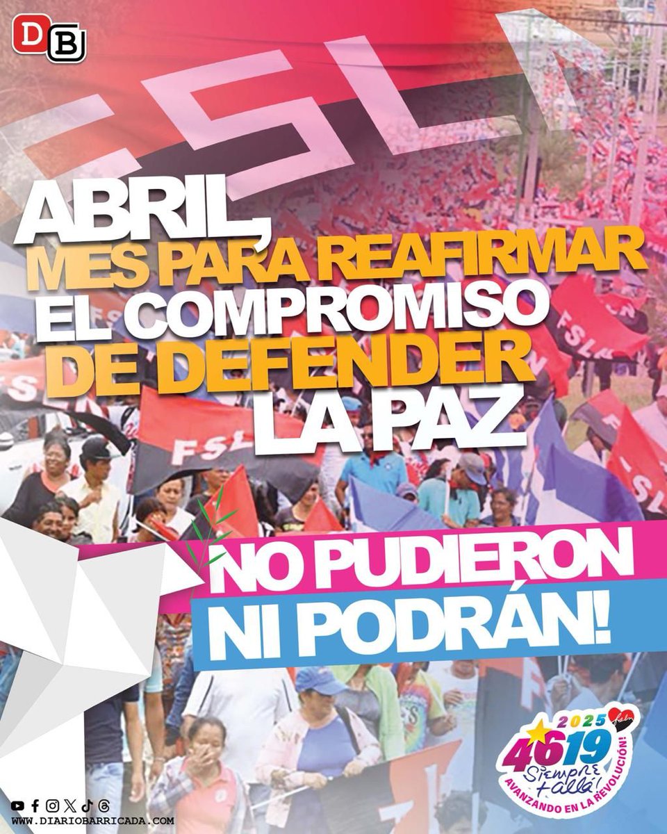#Nicaragua 🇳🇮🕊
Con La PAZ  no se juega
Estamos y continuaremos protegiendola .
nuestra patria bendita y siempre libre .
 👊🔴⚫️
#NoPudieronNiPodrán
#FSLNAbrilVictorioso 
#PLOMO19