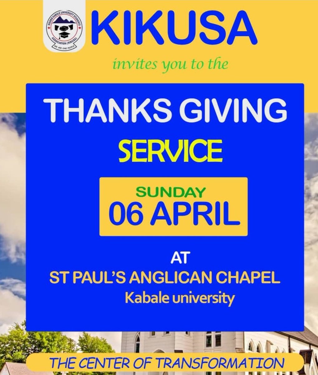 stpaulskab2024's tweet image. This Sunday, take a moment to reflect on the blessings in your life and join us for  Thanksgiving service led By Kisoro Kabale University Students  Association. We'll come together to worship, give thanks, and celebrate the goodness of God. 
 #SPACK #KIKUSA#
