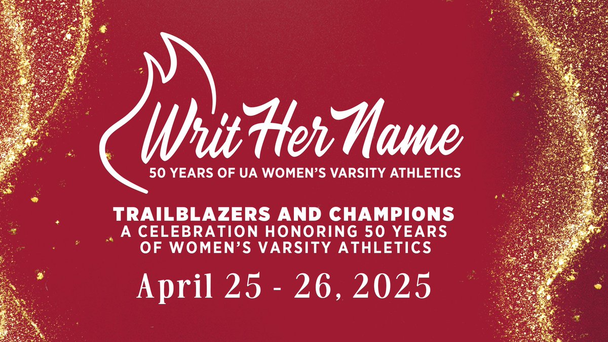Alabama Athletics (@ua_athletics) on Twitter photo Celebrate 50 years of women's varsity athletics at Alabama on April 25 & 26! Former Alabama female student-athletes are invited to join us for a weekend of festivities!
Email writhername@ia.ua.edu for ticket and event details!
#RollTide #WritHerName Celebrate 50 years of women's varsity athletics at Alabama on April 25 & 26! Former Alabama female student-athletes are invited to join us for a weekend of festivities!
Email writhername@ia.ua.edu for ticket and event details!
#RollTide #WritHerName