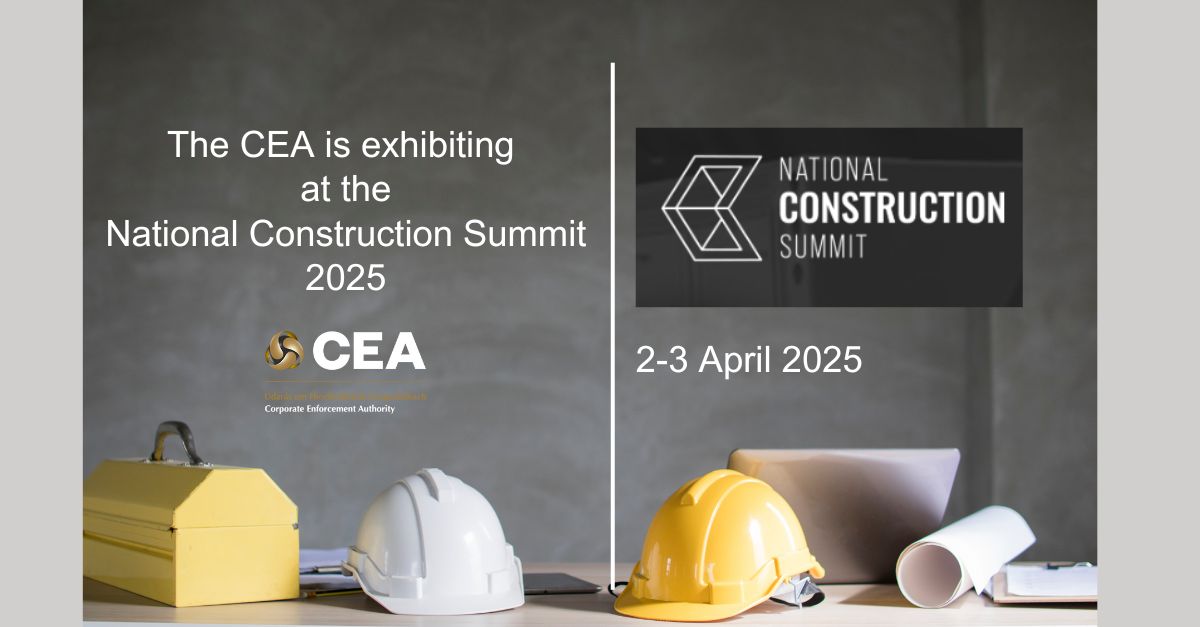 Corporate Enforcement Authority (@cea_ireland) on Twitter photo We’re excited to exhibit at the National Construction Summit 2025 at <a href="/sportireland/">Sport Ireland</a> Campus, tomorrow! Meet our CEA team, who will be on hand to answer any questions about our work. Register here—don’t miss out!. nationalconstructionsummit.ie/attendee-regis…  #NationalConstructionSummit #constructIRE We’re excited to exhibit at the National Construction Summit 2025 at <a href="/sportireland/">Sport Ireland</a> Campus, tomorrow! Meet our CEA team, who will be on hand to answer any questions about our work. Register here—don’t miss out!. nationalconstructionsummit.ie/attendee-regis…  #NationalConstructionSummit #constructIRE