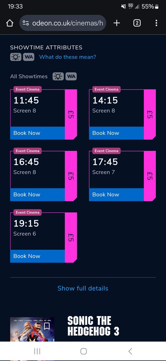 aims0404's tweet photo. @ODEONHelp Hi, your Huddersfield cinema is advertising £5 tickets for SIX on Sunday, yet they are £15 when I try and book, why is this? https://t.co/r6ckfqLpFW
