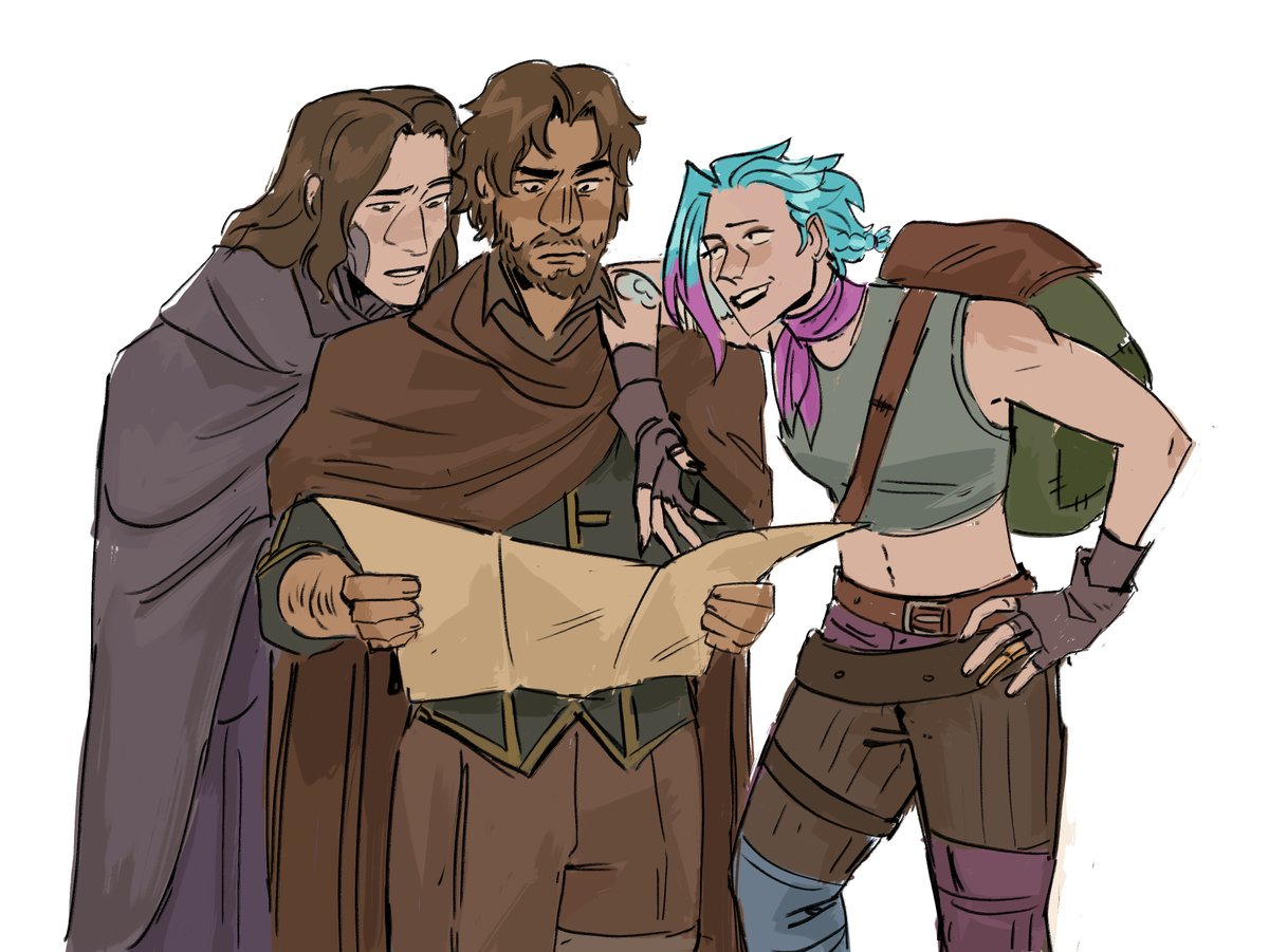 greseadraws's tweet photo. travel buddies (they have been going in circles for the past two hours)

#arcane https://t.co/NyaBOl1TcT