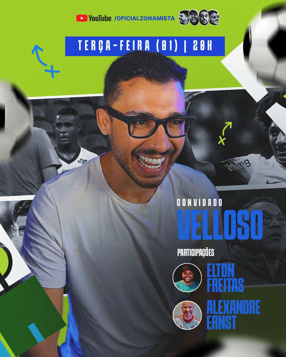 nossazonamista's tweet photo. DIA DE ZONA! 🤩 Hoje o programa é especial demais! Teremos @vellosogg, o homem das leituras labiais, e Elton Freitas, o brabo da Metrópole, na bancada conosco, e Alexandre Ernst, diretamente de Porto Alegre, falando sobre o adversário do Bahia na estreia da libertadores, hoje 20h https://t.co/885Vd4BrJL
