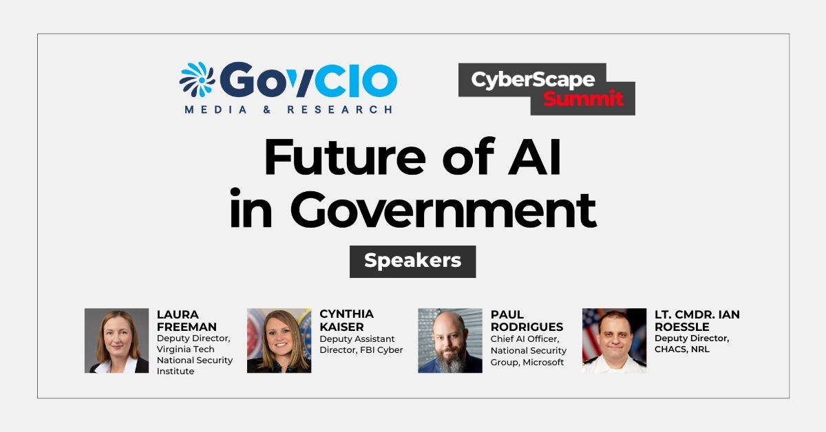 Interested in the future of AI in government? Hear VTNSI deputy director Laura Freeman, recent VT PhD grad Ian Roessle and other experts discuss this and other pressing topics at the CyberScape Summit on Thursday, April 3rd.

Learn more and register: govciomedia.com/cyberscape-sum…