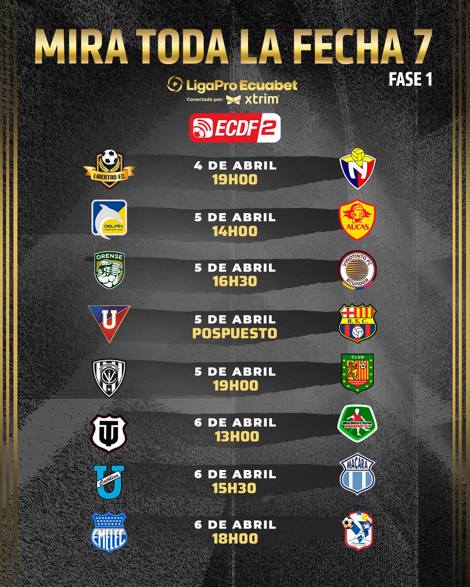 ElCanalDFutbol's tweet photo. ¡MIRA TODA LA FECHA 7 DEL CAMPEONATO ECUATORIANO SOLO POR ECDF! 💥

🎥 Exclusivo en nuestra web y app
🌍 Disponible dentro y fuera de Ecuador

Contrata ahora 👉 https://t.co/Kuov2wGYcm https://t.co/1vOy3GG2AM