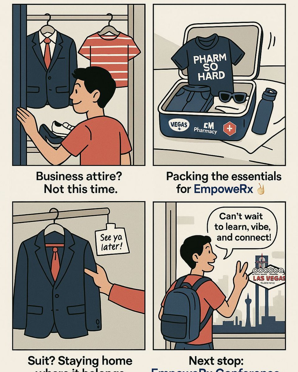 Heading to EmpoweRx in Vegas?

Leave the suit. Pack the sneakers.
This is a conference built for comfort, community, and connection. We look forward to seeing you soon! 

#EMPRX25 #EMRx #PharmacyLeadership #EmergencyMedicinePharmacists #PharmSoHard #ComfortOverCorporate