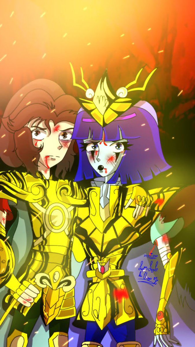 LapisdeVirgo's tweet photo. Virgo &amp; Libra in battlefield💥
(2025 // 2020)

#drawthisagain #art #digital https://t.co/RKFaIp5SO1