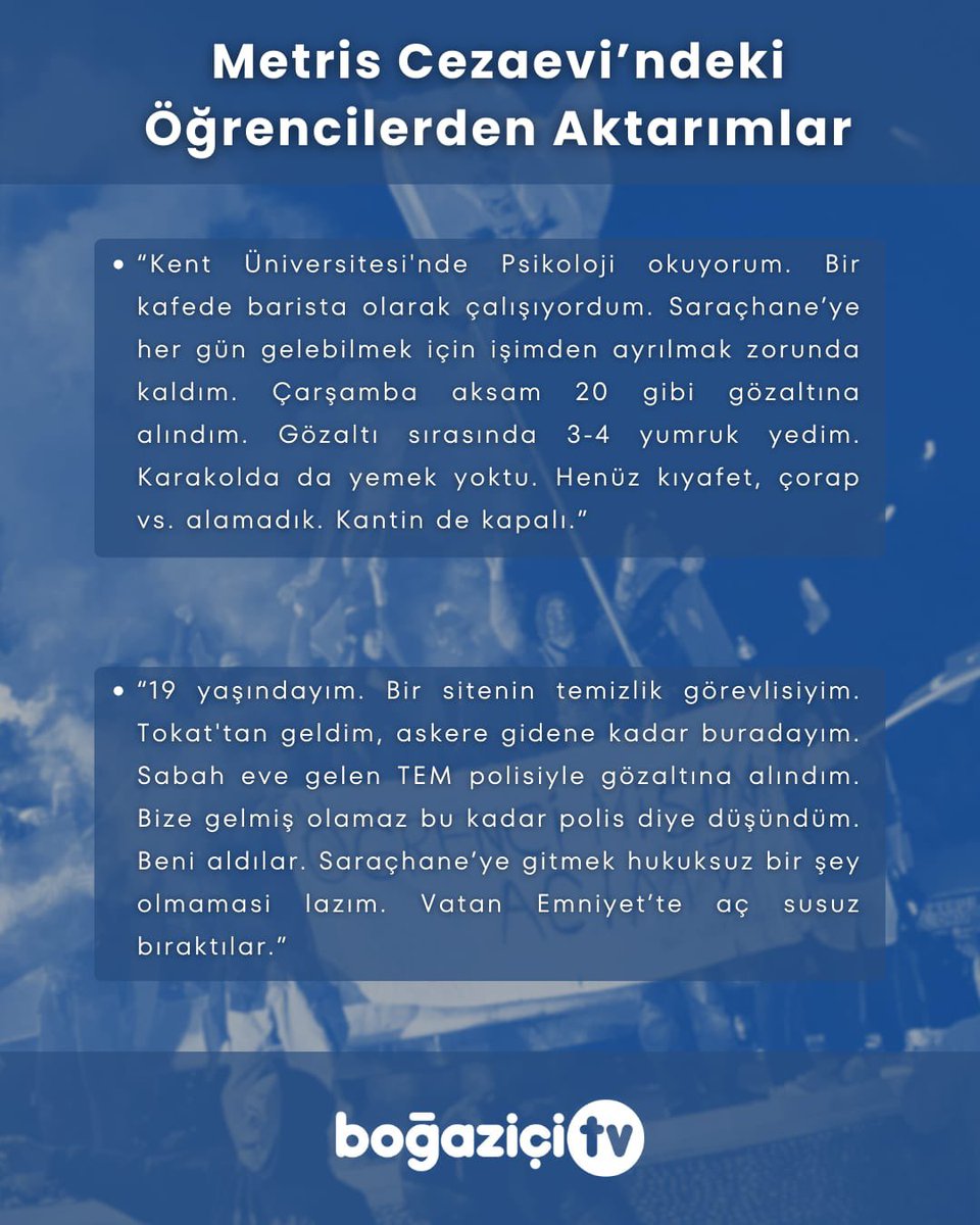 🟡Haber
Metris Cezaevi’ndeki öğrencilerin CHP Milletvekili Utku Çakırözer’in ziyaretinde anlattıklarını Filiz Gazi haberleştirdi.