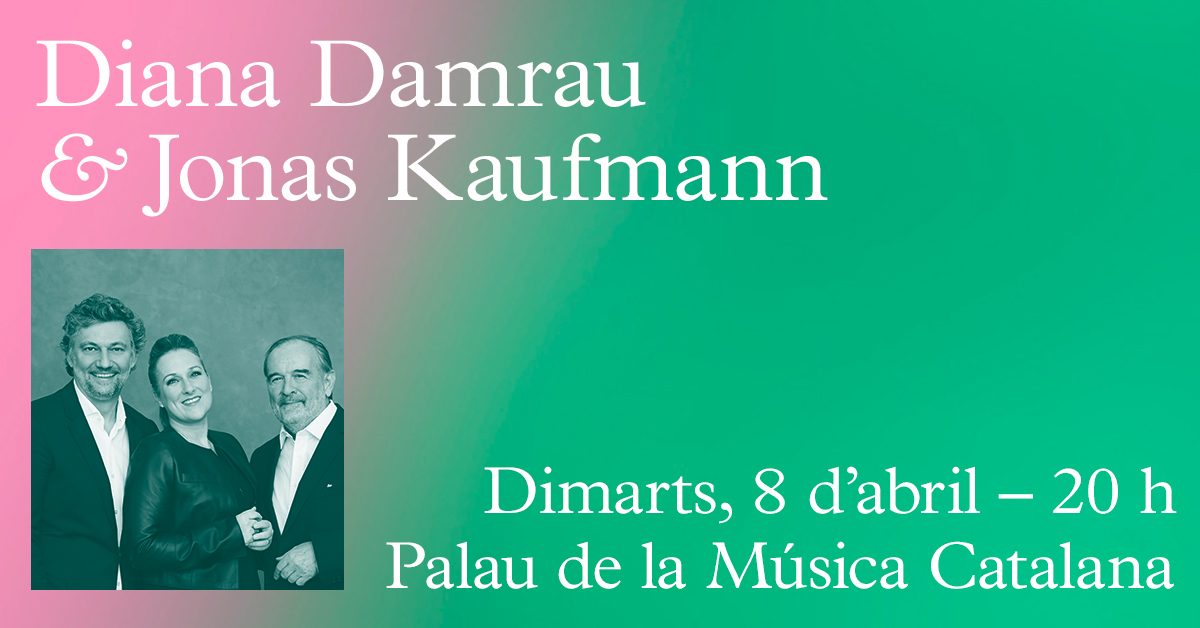 palaumusicacat's tweet photo. 🎶@DianaDamrau, @tenorkaufmann &amp; Deutsch 
— ‘Liederabend’
📅08/04 - 20h

Dos dels cantants de l’àmbit germànic més destacats tornen a coincidir al Palau per oferir, acompanyats de Helmut Deutsch al piano, un recital de lied, amb Strauss i Mahler

🎟️https://t.co/Y1bvMI6KaV https://t.co/FHmAwOMG90