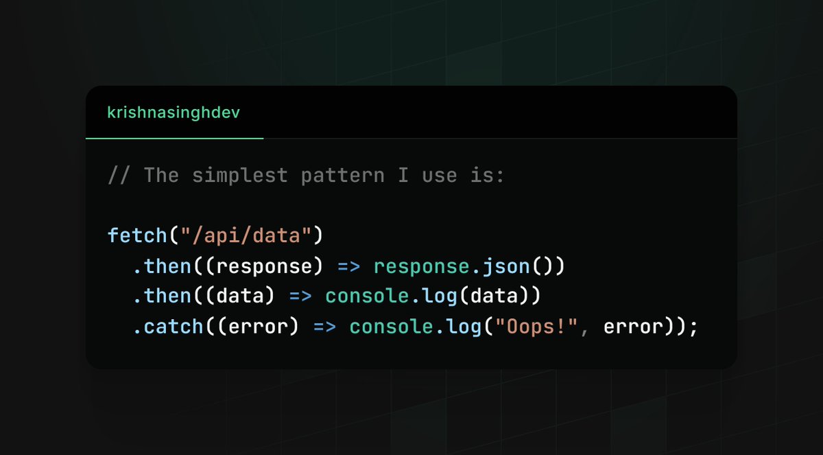 krishnasinghdev's tweet image. I&apos;ve noticed a lot of #devs struggling with JavaScript Promises lately.
Here&apos;s how I think about them:

What Promise patterns do you use most often?