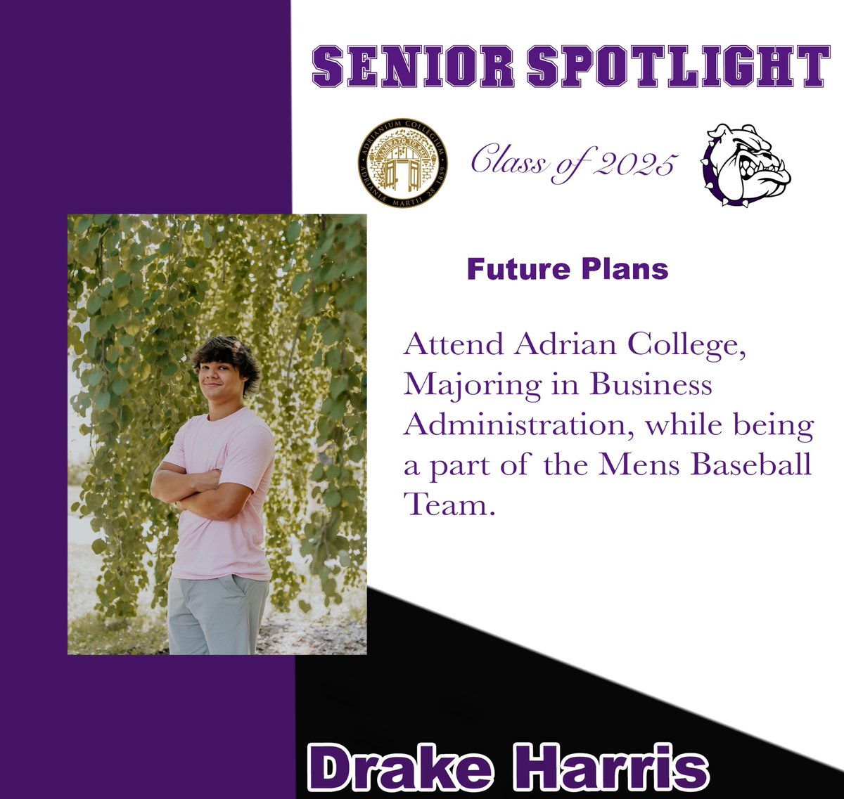 Today’s senior spotlight.. Drake Harris! 
Instagram: shs.seniorspotlight