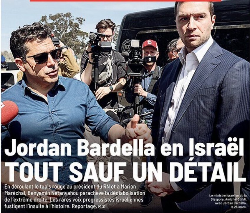 bembelly's tweet photo. ◾️J’attends le moment où on va nous dire:

 « La condamnation de Marine #LePen et son inéligibilité c’est de l’#antisémitisme! Ouais, juste parce que, Jordan #Bardella, il était récemment en #Israël à #Tel_Aviv! ⏳ 

Rigolez pas c’est prévu, dans…bientôt [#Off] https://t.co/HNE0Z79iAn