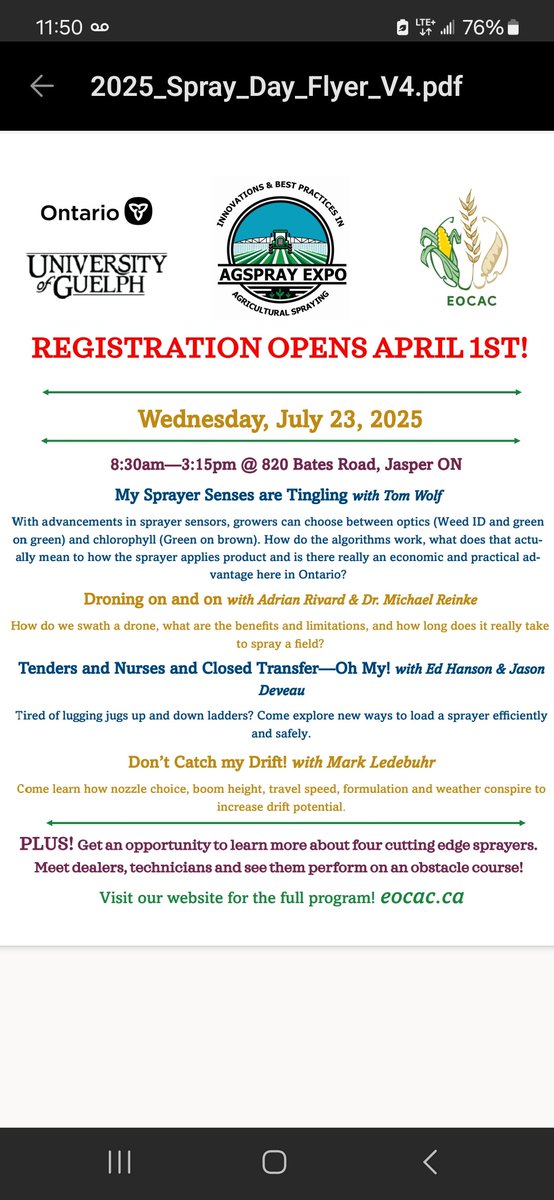 Introducing the AgSpray Expo! A premium sprayer event this July 23. Registration just opened and space is limited:

eventbrite.ca/e/agspray-expo…