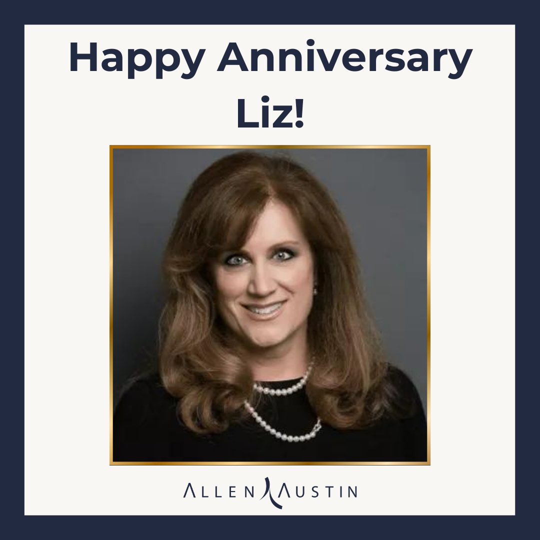 Help us wish a happy work anniversary to the amazing Liz Andrews! 💼✨ Your passion and purpose inspire us daily. We’re so grateful to have you on the Allen Austin team!

 #WorkAnniversary #TeamAppreciation #AllenAustin