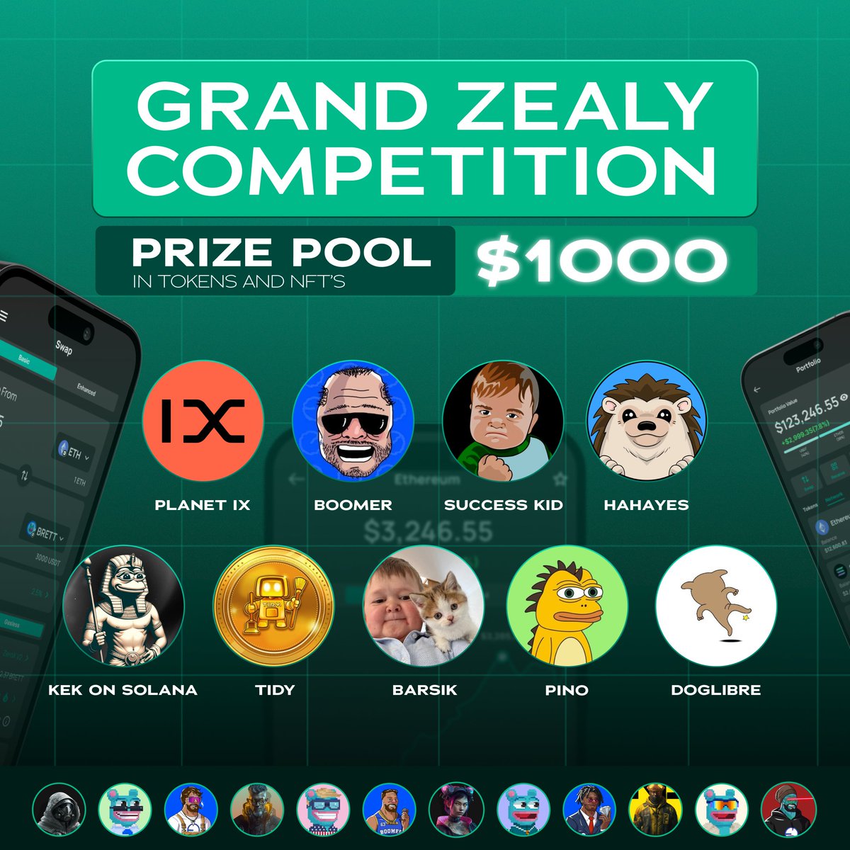 Ethos.io (@ethos_io) on Twitter photo 🌞 Defrost with ⓩⓔⓐⓛⓨ.
$1,000 in tokens and NFTs up for grabs.
Teaming up with absolute legends:
❇️<a href="/BasedKekCoin/">Kek On Solana</a> ❇️<a href="/Skid_on_Sol/">$SKID on Sol 💎</a>
❇️@tidyonchain ❇️<a href="/hahayesonsol/">HahaYes, Tesla's Hedgehog Mascot</a>
❇️<a href="/BoomerOnBase/">BOOMER</a> ❇️<a href="/pinothedino/">Pino</a>
❇️ <a href="/Planetix0/">PLANET IX</a> ❇️ <a href="/BarsikOnSolana/">BARSIK (Hasbulla’s Cat)</a>
❇️ <a href="/MyDogLibre/">DogLibre</a> 🌄 LFG 👇 🌞 Defrost with ⓩⓔⓐⓛⓨ.
$1,000 in tokens and NFTs up for grabs.
Teaming up with absolute legends:
❇️<a href="/BasedKekCoin/">Kek On Solana</a> ❇️<a href="/Skid_on_Sol/">$SKID on Sol 💎</a>
❇️@tidyonchain ❇️<a href="/hahayesonsol/">HahaYes, Tesla's Hedgehog Mascot</a>
❇️<a href="/BoomerOnBase/">BOOMER</a> ❇️<a href="/pinothedino/">Pino</a>
❇️ <a href="/Planetix0/">PLANET IX</a> ❇️ <a href="/BarsikOnSolana/">BARSIK (Hasbulla’s Cat)</a>
❇️ <a href="/MyDogLibre/">DogLibre</a> 🌄 LFG 👇