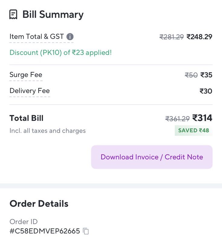 pixarkar's tweet photo. @ZeptoNow what double standard is this? You say that Delivery is free for orders above 199 but you are still charging the delivery fee for a bill amount of 248. Please explain this. https://t.co/zMfD9DnWA5