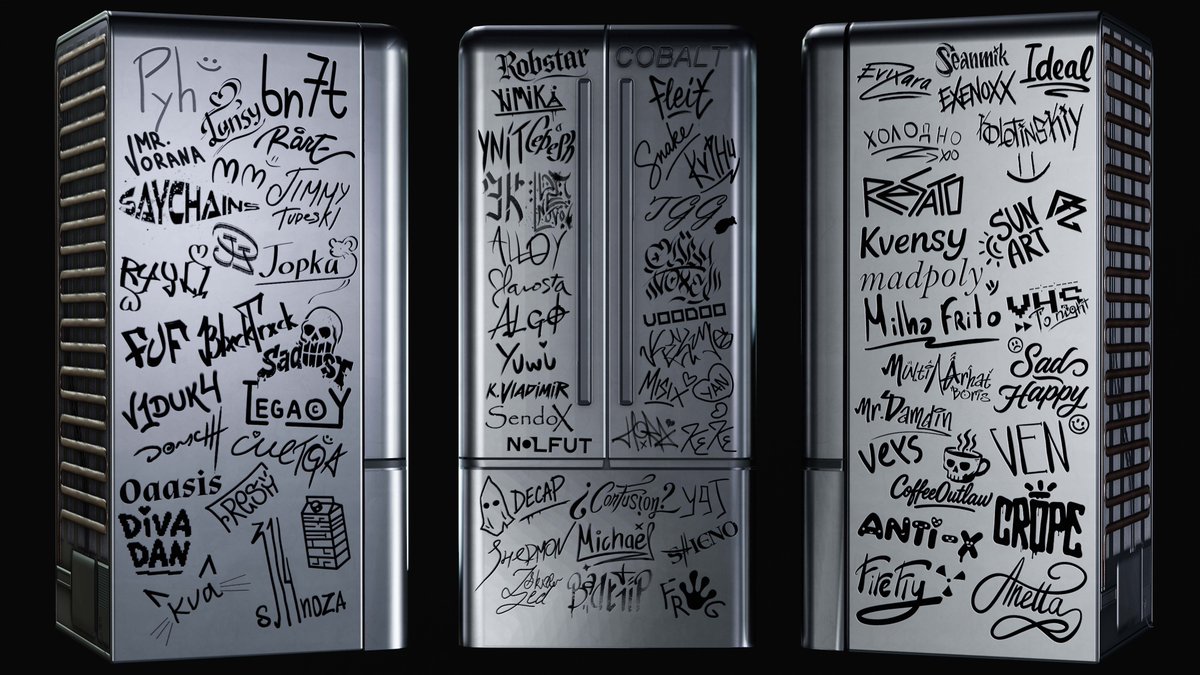 hello every one
This week, we achieved the biggest collaboration in Rust Workshop history
We've created a fridge showcasing the signatures of nearly every accepted Rust creator
hope you like it
<a href="/FcpnchStds/">facepunch</a>
<a href="/playrust/">Rust</a>
<a href="/Helkus/">Helk</a> 
<a href="/ErrnieGerrn/">Errn 🐸🍄</a> 
<a href="/Alistair_McF/">Alistair McFarlane</a> 
<a href="/gerrmanman/">ThatGermanGuy</a>
<a href="/HedgesnVideos/">Hedge</a>