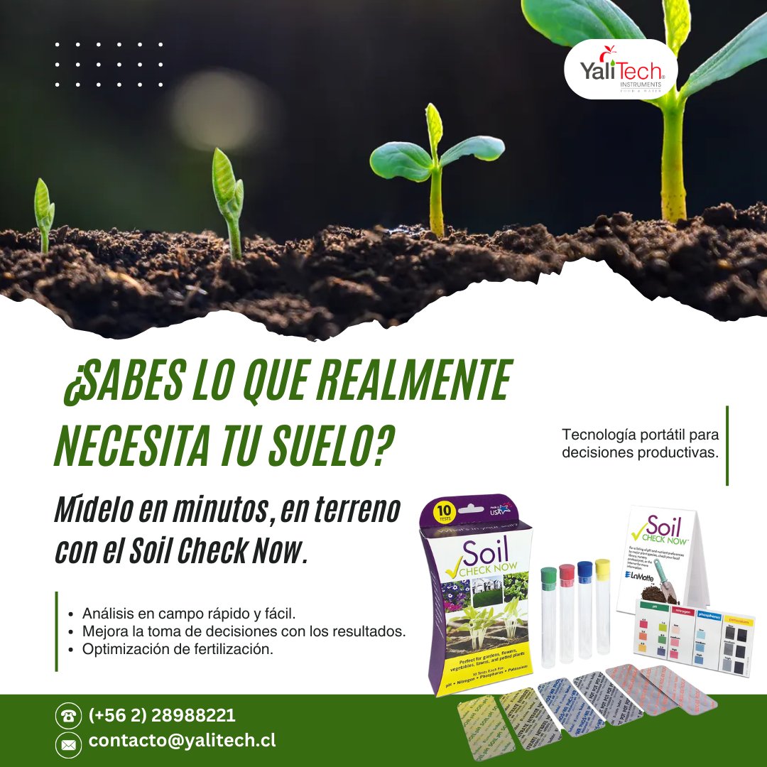 YaliTec's tweet photo. 🌱 ¿Conoces realmente la salud de tu suelo?
Un buen crecimiento comienza bajo tierra.

📩 ¿Tienes dudas? Te asesoramos.
#YaliTechChile #SoilCheckNow #SaludDelSuelo #AnálisisDeSuelo #CuidemosLaVida https://t.co/f2ojtrfwah