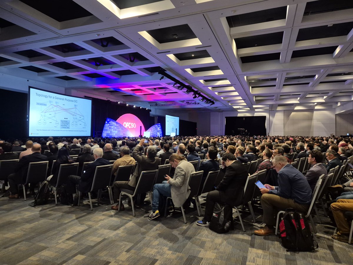 Cram packed <a href="/ofcconference/">OFC Conference</a> #plenary session this morning!