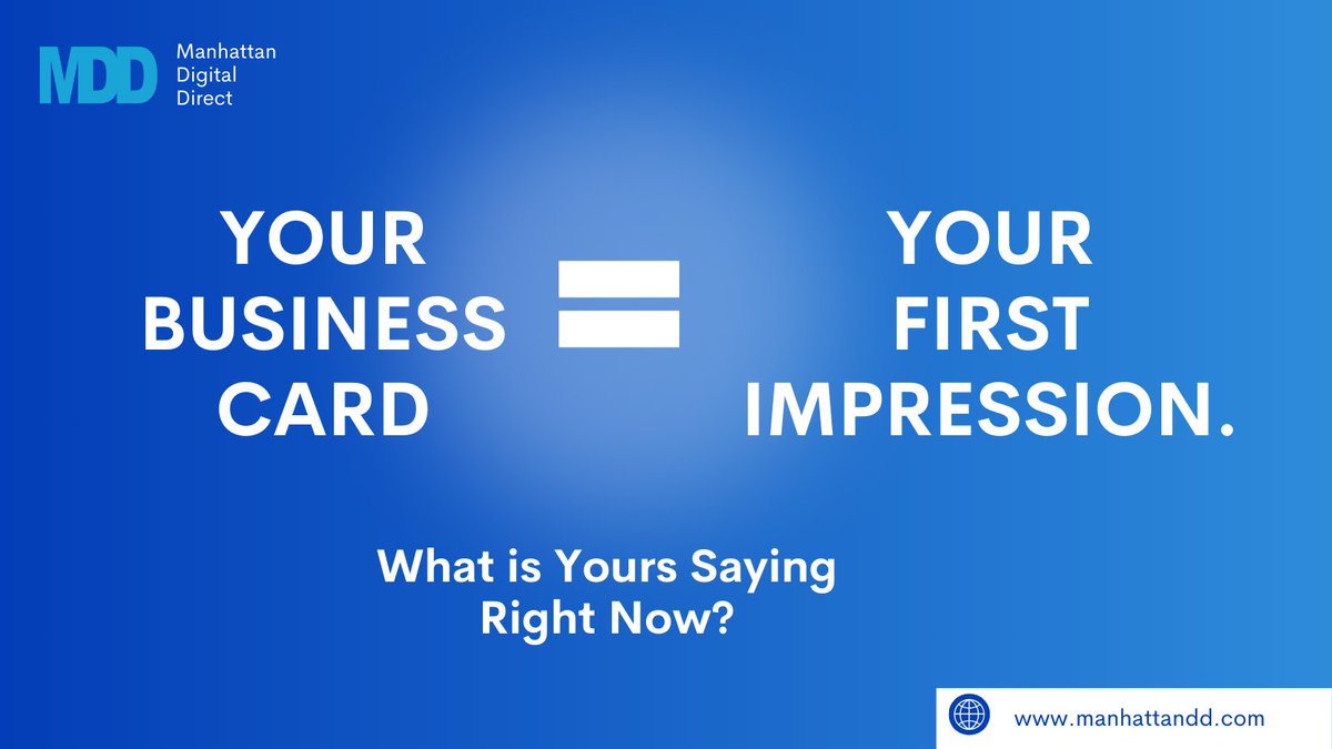 ManhattanDD's tweet photo. We are back on X!
Your business card is often your first impression. Does it reflect the quality and credibility of your brand? Let Manhattan Digital Direct help you make it count.  https://t.co/hq6H8yAPVP
#ProfessionalBranding #FirstImpressionMatters https://t.co/NYgkv5qtq7