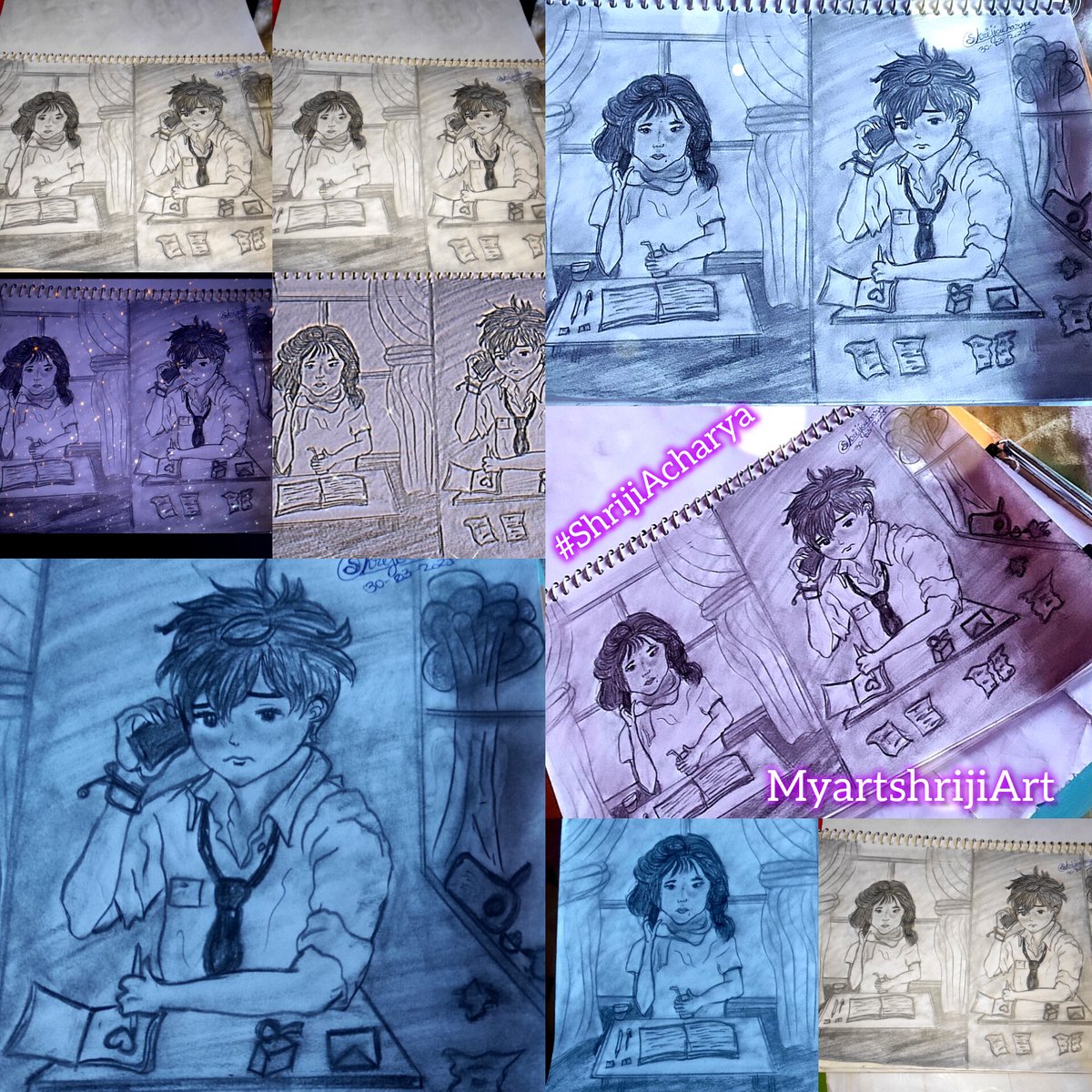shrijiacharyaa's tweet image. #🧿Myartshrijiart🧿 #30march2025 My✏️ #Sketchs  #studentlove #Lovebirds #Madebyme‌ #shrijiart
 🎵🎶🎨
#ilovepainting #paintinglover 🎨
#myeverythingpainting🎵🎶🎨 
 #chhutkkiacharya #Shrijiacharya