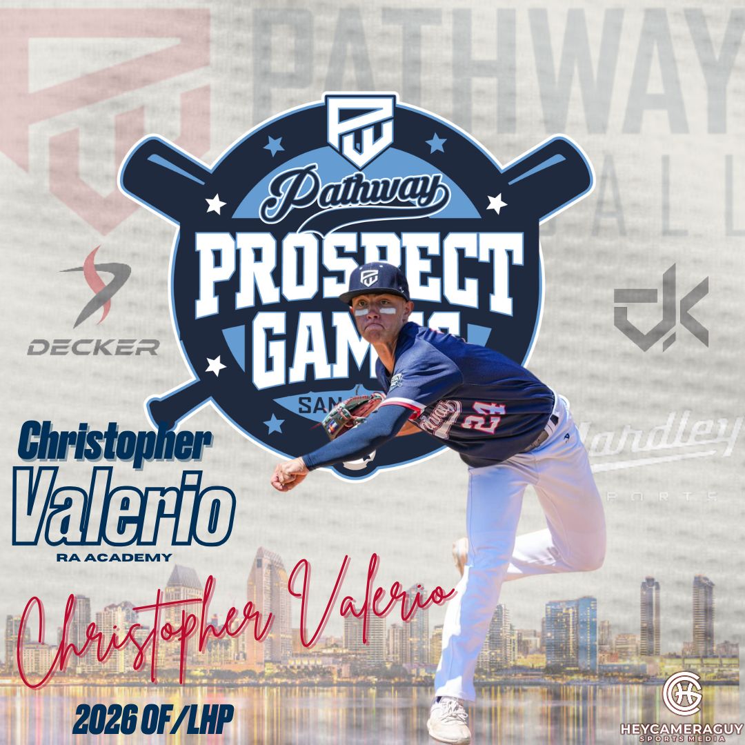 🎯 He's Back!! 2026 OF/LHP Christopher Valerio is making his return to San Diego this August for the 2025 PPG!

Christopher is a dynamic two-way player known for his pitching skills, blazing speed, and game-changing presence on both offense and defense. On the mound, he brings