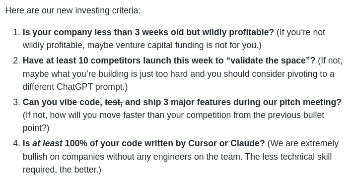 We've been investing in deep tech for a few years at <a href="/humbavc/">Humba Ventures</a>, but it's just too hard and we've realized the future is in AI and vibes. So, we're doing the smart thing and pivoting our fund focus.