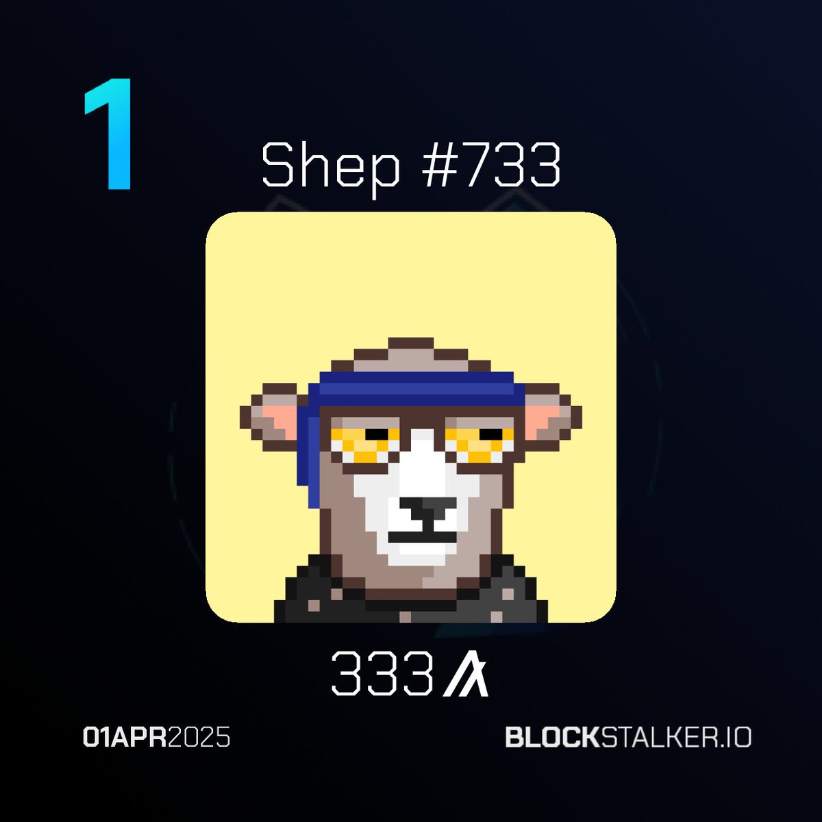 BlockStalkerBot's tweet image. BlockStalker.IO Daily Digest
Top 3 NFT Sales 🖼️
└ 🥇 Shep #733
└ 🥈 MvZ Mutant #2664
└ 🥉 MvZ Mutant #0940