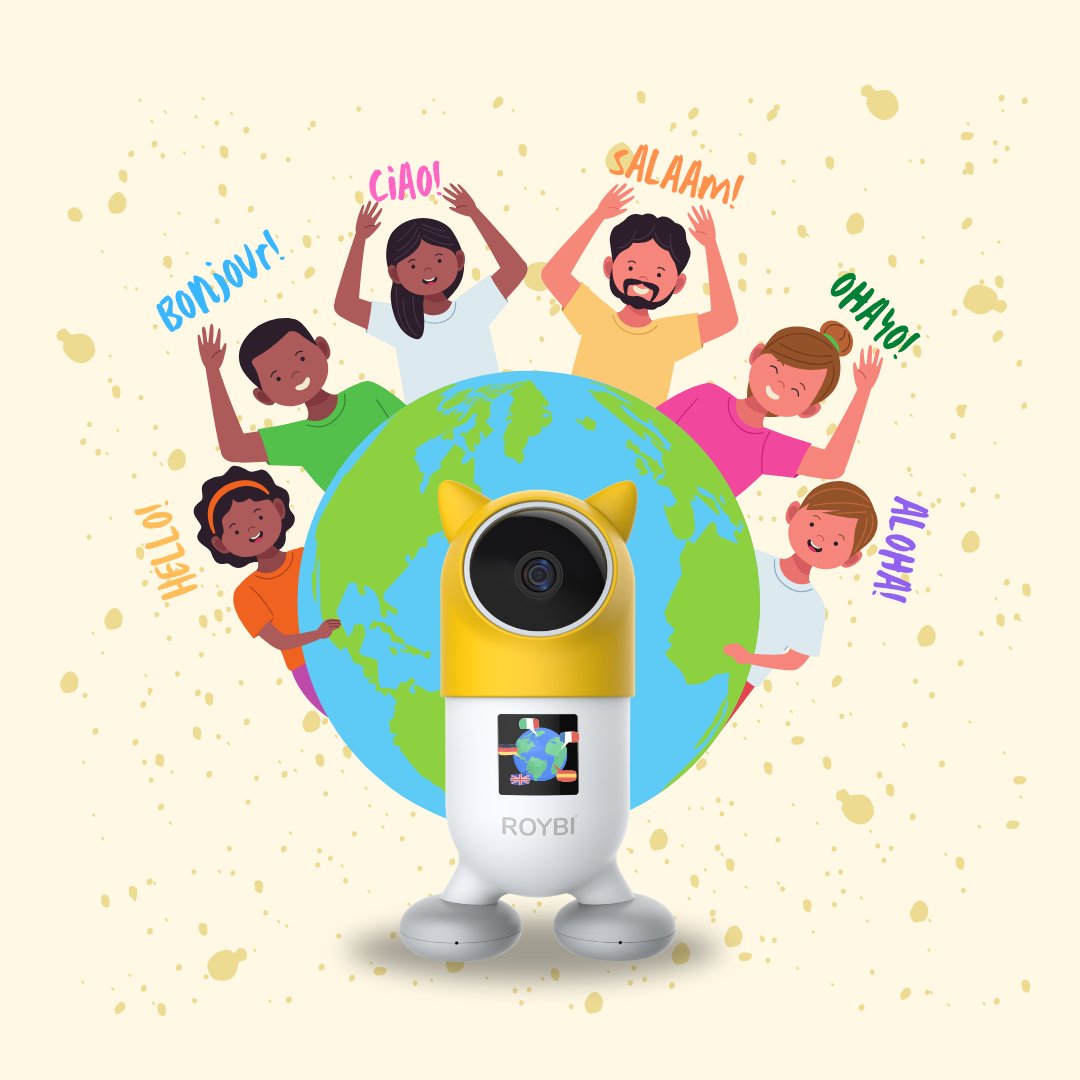 RoybiWorld's tweet image. Did you know that ROYBI Robot can teach kids to say hello in 4 different languages? 🌍 Want to learn how to say ‘hello’ in Spanish, French, or Chinese? Turn your ROYBI Robot on! #LanguageLearning #ROYBIRobot