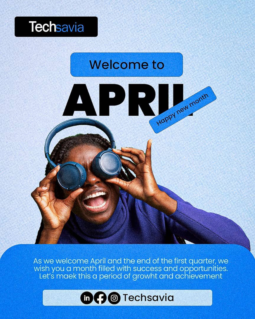 Techsavias's tweet image. A new month, a new quarter, and another opportunity to grow! 

Whether Q1 went as planned or not, what matters is showing up and staying consistent. Progress isn’t always instant, but every small step you take adds up.

This April, focus on the process, not just the results.