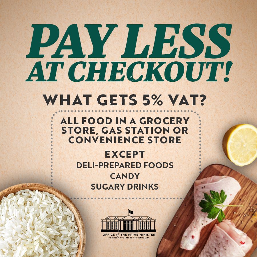 TODAY!

VAT DROPS TO 5% on all food in grocery stores, gas stations and convenience stores EXCEPT for deli-prepared foods, candy and sugary drinks.