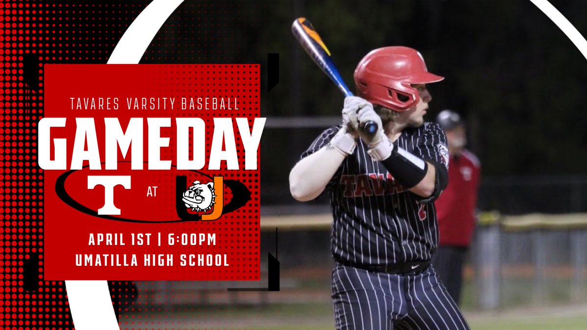 ‼️GAMEDAY‼️

The Dawgs look to start the week off strong as they travel to take on county rival, the Umatilla Bulldogs! 🔴⚪️

🆚: THS @ UHS
⏰: 6:00 PM
📍: Umatilla HS

#ProveThemWrong #TavaresBaseball
