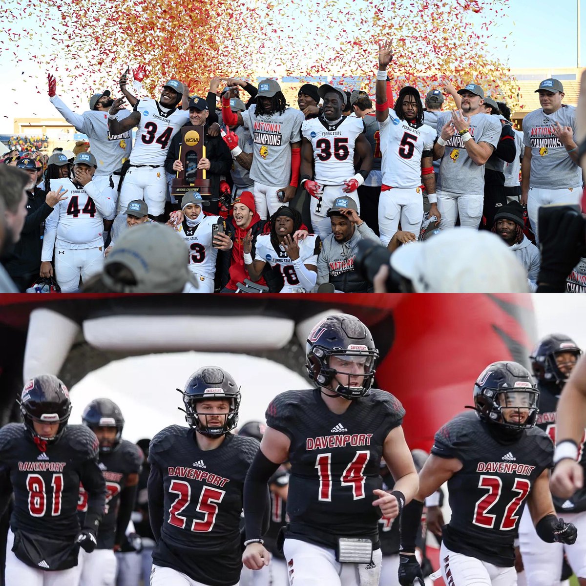 The College Football Network (@thecfbnetwork) on Twitter photo CFBNETWORK D-2 College Football March Madness Elite 8:
GLIAC Action
<a href="/FerrisFootball/">Ferris St. Football</a> 14-1 vs <a href="/DU_Football/">Davenport Football</a> 7-4
Who advances to the next round?
Voting is open on our X and Instagram accounts for 24 hours
#d2fb CFBNETWORK D-2 College Football March Madness Elite 8:
GLIAC Action
<a href="/FerrisFootball/">Ferris St. Football</a> 14-1 vs <a href="/DU_Football/">Davenport Football</a> 7-4
Who advances to the next round?
Voting is open on our X and Instagram accounts for 24 hours
#d2fb