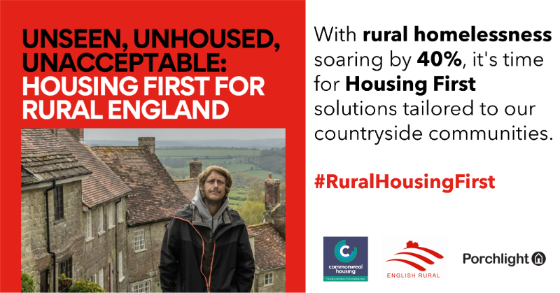 EnglishRural's tweet photo. π’ BREAKING: Rural homelessness has surged 40% in 5 years.
Our new report with @porchlight1974 & @CommonwealTweet shows how #HousingFirst can be adapted to tackle this hidden crisis.
It's time for solutions that work where people already are π‘
Download now β¬οΈ #RuralHousingFirst